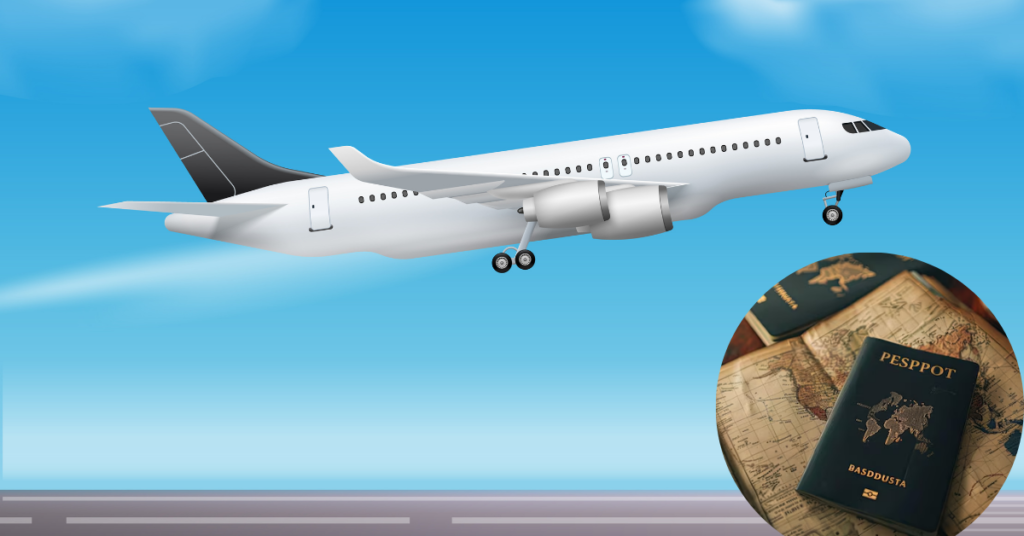 blue and white modern travel and visa services facebook ad