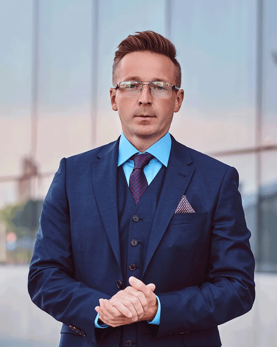 Confident Businessman Dressed In An Elegant Suit S